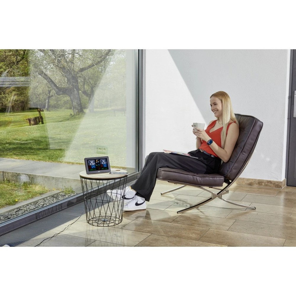 Hama "Premium" Weather Station with LED Colour Display- Schwarz