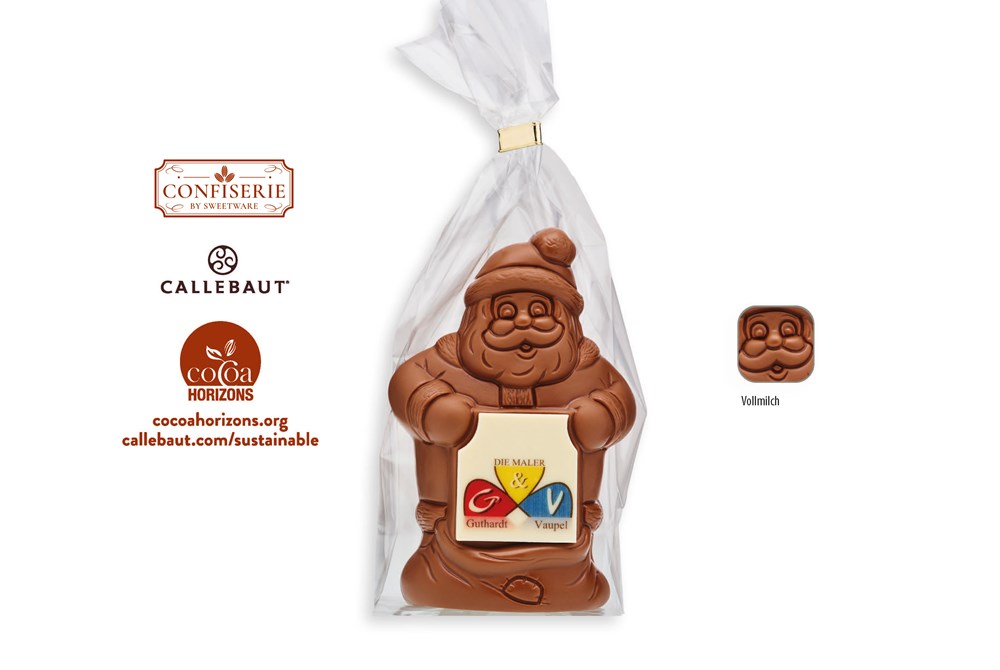 Schoko Weihnachtsmann mit Schokoschild 1 Stück  ,  Inhalt:  Weihnachtsmann 80 g