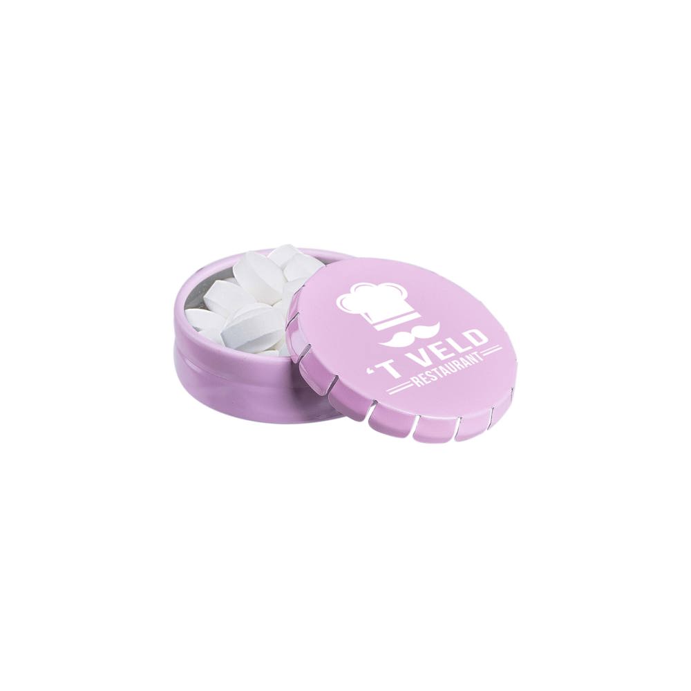 Super Mini Klick-Klack Dose gefüllt mit Pfefferminz - Rosa