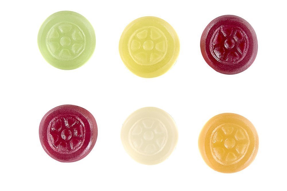 Fruchtgummi-Standardformen 10 g, Reifen im kompstierbare Tütchen, Vegan