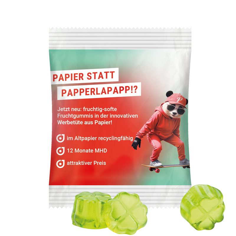 Minitüte 10 g, Folie transparent, Trolli Fruchtgummi Haus - Weiß