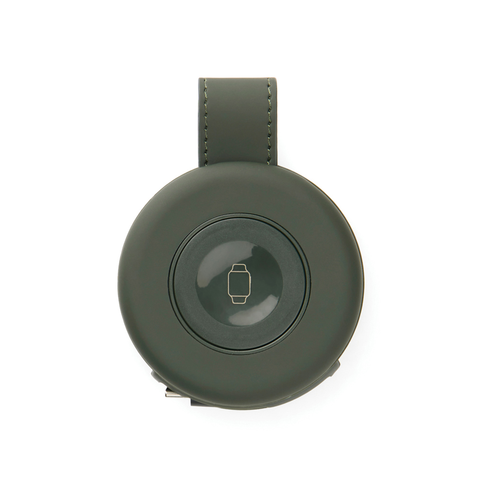 VINGA Baltimore 2-in-1 kabelloser 15W RCS Travel Charger - grün (± PMS 19-0414 TPG)